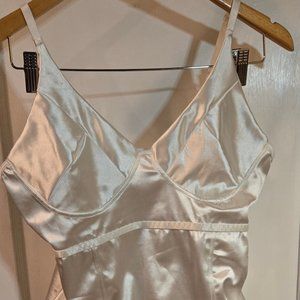 XL white satin bodysuit